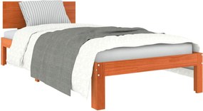 vidaXL Cadru de pat Maroniu cerat 90 x 200 cm Lemn de pin masiv