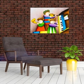 Tablou - Muzicanții, pictură (90x60 cm)