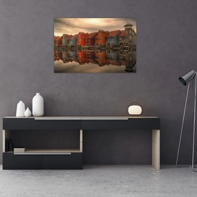 Tablou cu căsuțele colorate (90x60 cm)