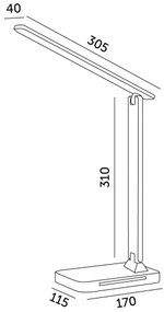 Lampă LED dimabilă cu funcție de încărcare fără fir Qi, afișaj și port USB LED/7W/230V 3000-6000K