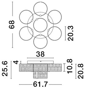 Lustra LED aplicata design ultra-modern GATLIN 41W