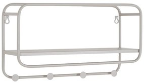 Cuier de perete gri deschis cu raft din metal Feira – House Nordic