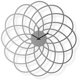 Ceas de perete de dimensiuni medii, din oțel inoxidabil 40x40 cm - Floare | DSGN