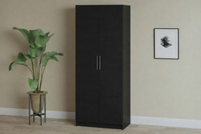 Dulap Iris 2 usi cu despartitor, 80 cm, Lemn negru