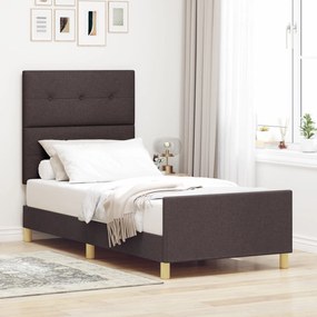 vidaXL Cadru de pat, maro închis, 90x200 cm, textil