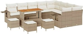 vidaXL Set de canapele pentru grădină 13 pcs Bej și crem poliratan