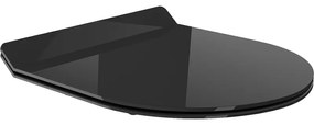 Mexen Lena capac de toaletă cu închidere lentă, subțire, duroplast, negru lucios - 39242070