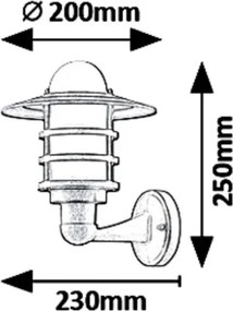 Rabalux 7678 - Aplică perete exterior DARRINGTON 1xE27/20W/230V IP44