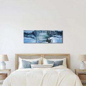 Tablou - Cascadele zeilor, Islanda (cu ceas) (90x30 cm)