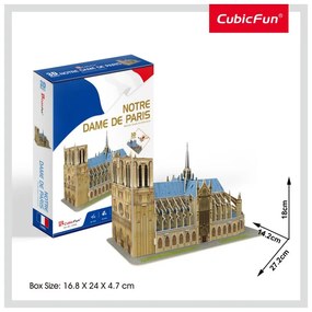 PUZZLE 3D NOTRE DAME (NIVEL MEDIU 53 PIESE)  - CUBICFUN (CUC242H)