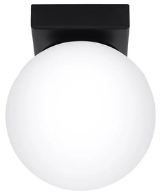 Plafonieră neagră cu abajur din sticlă ø 12 cm Umerta – Nice Lamps