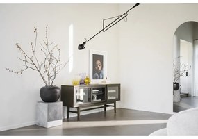 Vitrină maro cu aspect de lemn de stejar cu ușă glisantă 170x75 cm Hazelton – Rowico