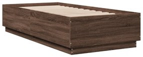 3209722 vidaXL Cadru de pat, stejar maro, 100x200 cm, lemn prelucrat