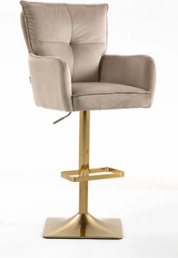 HR250KW Scaun Catifea Latte Bază Aurie