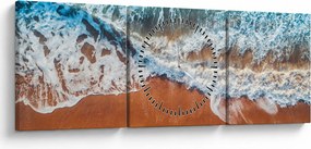 Tablou cu plaja mării (cu ceas) (90x30 cm)