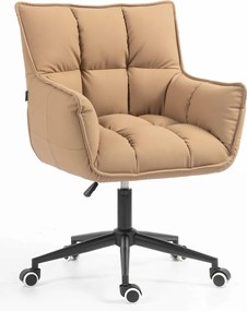 HR560K Scaun Caramel Piele Ecologica Premium Soft cu Bază Neagră