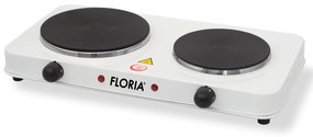 Plita electrica Floria Alb ZLN-2843, 18.5 x 15.5 cm, 2 ochiuri, termostat reglabil,