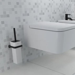 Perie de toaletă de perete NIMCO MAC 29094K-90 MAYA alb/negru mat