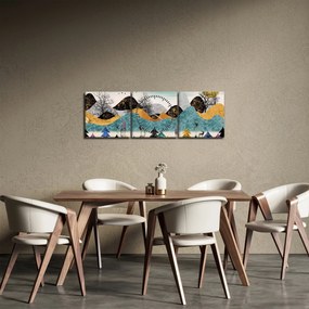 Tablou fgrafic cu cebi (cu ceas) (90x30 cm)