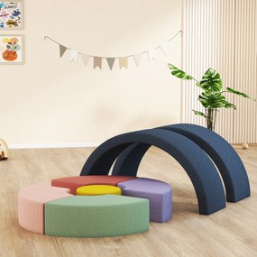 AIYAPLAY Traseu motricitate bebe modul motricitate bebe 7 piese cu husă lavabilă 107 x 107 x 30 cm multicolor | Aosom Romania