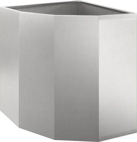 vidaXL Ghiveci de colț Argintiu 45 x 45 x 50 cm Oțel inoxidabil