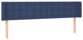 3119222 vidaXL Tăblie de pat cu aripioare, albastru, 183x16x78/88 cm textil