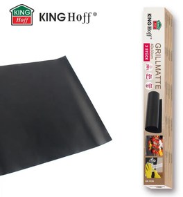 Set 3 paduri pentru copt Kinghoff KH 1920, Pentru gratar, Strat antiaderent PTFE, 40x33 cm, Rezistent la 200°C, Negru