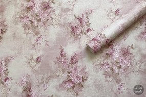 Tapet roz vinil premium, living, model Liliac