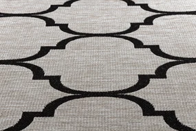 Covor sisal Floorlux 20608 marocani trellis argintiu si negru