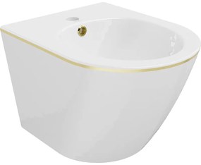 Mexen Lena bideu montat pe perete, Albă/Linii aurii - 35224805