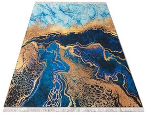 Covor antiderapant cu model albastru abstract Lăţime: 80 cm | Lungime: 150 cm