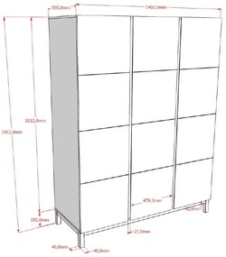 Set Mobilier Cameră Copii EVA: Pat 90x200 cm, Noptieră și Dulap 3 Uși, Alb – Vipack