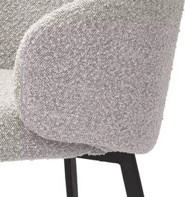 Set de 2 scaune cu brate design LUX Lloyd, boucle gri 115990 HZ
