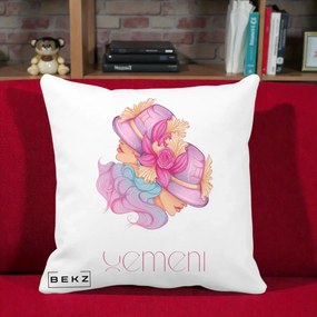Perna Personalizata Zodie Gemeni, 40x40 cm, Alba Mata, Husa Detasabila, Perna Inclusa, BEKZ®