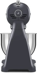 Mixer planetar SMEG SMF03GREU, 800 W, 4,8 l, 10 viteze, Functie de pornire treptata, Bol cu maner, Gri