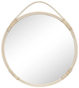 Ratan oglindă Malo, natural, ø50 cm