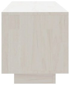 Comoda TV, alb, 110x30x33,5 cm, lemn masiv de pin 1, Alb