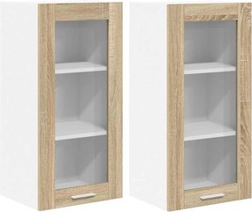 vidaXL Dulap suspendat cu ușă 2 pcs Stejar Sonoma 40 x 31 x 80 cm