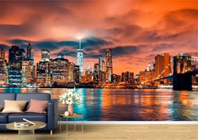 Tapet Premium Canvas - Apusul soarelui in Manhattan