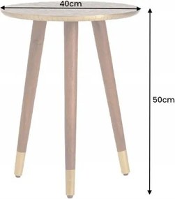 Masuta auxiliara design unicat Alcasar 50cm, auriu antic