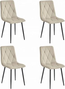 Set 4 Scaune Bucatarie/Dining Fido Catifea Bej