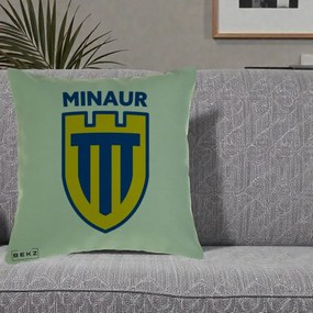 Perna Personalizata Minaur Baia Mare Fotbal, 40x40 cm, Verde, Husa Detasabila, Perna Inclusa, BEKZ®
