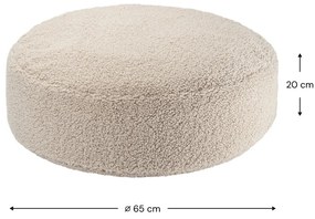 Fotoliu puf pentru copii maro deschis cu tapițerie din țesătură bouclé Round – Wigiwama