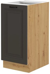 Dulap inferior de bucătărie Sheila 40 D 1F BB (Stejar artisan + grafit). 1040890