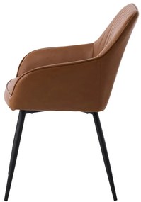 Set de scaune de sufragerie maro cu cotiere 2 buc. tapițat Nolan Stripe – Unique Furniture