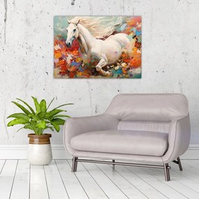 Tablou pe sticlă - Pictura unui cal (70x50 cm)