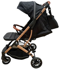 Carucior sport cu functie de pliere tip troller, sezut reglabil, husa pentru picioare si geanta 6-36 luni, Negru - CPC-62-negru