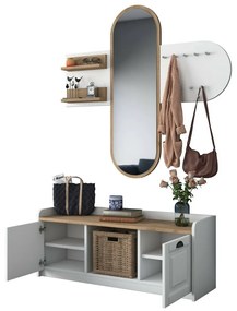 Set de hol Ema White and Walnut