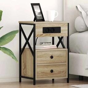 vidaXL Dulap de noapte Stejar sonoma 40 x 31 x 60 cm Lemn compozit