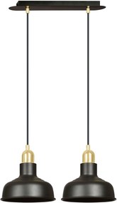 Emibig Ibor lampă suspendată 2x60 W negru-auriu 1042/2